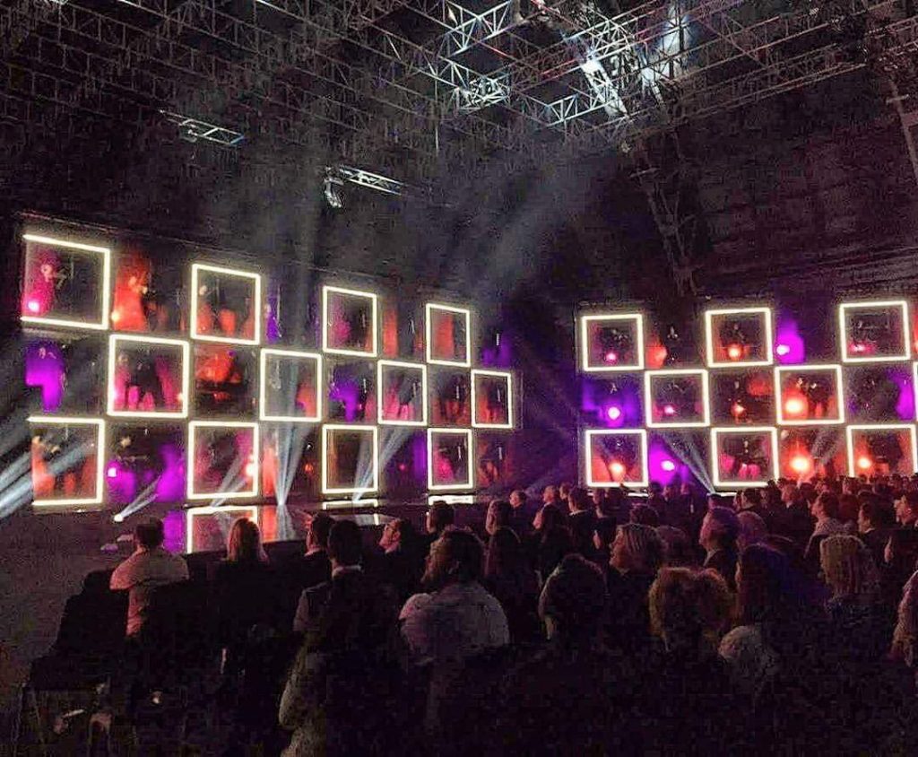 A stage at Fox Studios designed by Rizer Events specifically for the George Ellis Orchestra to perform.